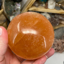 Load image into Gallery viewer, Selenite Peach Large Sphere #09