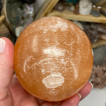 Load image into Gallery viewer, Selenite Peach Large Sphere #09