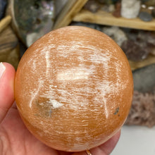 Load image into Gallery viewer, Selenite Peach Large Sphere #09