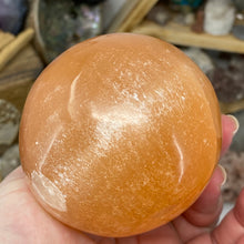Load image into Gallery viewer, Selenite Peach Large Sphere #09