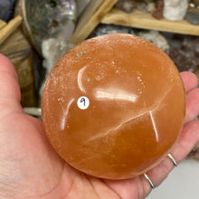 Load image into Gallery viewer, Selenite Peach Large Sphere #09