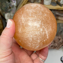 Load image into Gallery viewer, Selenite Peach Large Sphere #10