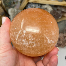 Load image into Gallery viewer, Selenite Peach Large Sphere #10