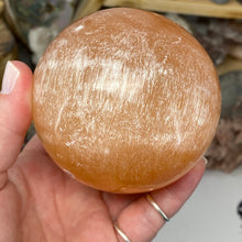 Load image into Gallery viewer, Selenite Peach Large Sphere #10
