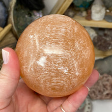 Load image into Gallery viewer, Selenite Peach Large Sphere #11