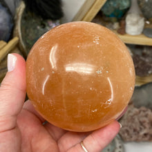 Load image into Gallery viewer, Selenite Peach Large Sphere #11