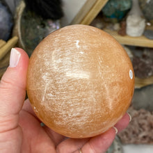 Load image into Gallery viewer, Selenite Peach Large Sphere #11