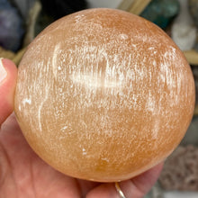 Load image into Gallery viewer, Selenite Peach Large Sphere #11