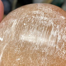 Load image into Gallery viewer, Selenite Peach Large Sphere #11