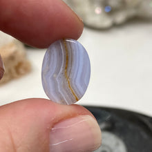 Load image into Gallery viewer, Blue Lace Agate Waved Oval A Grade 16x12mm Beads