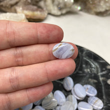 Load image into Gallery viewer, Blue Lace Agate Waved Oval A Grade 16x12mm Beads