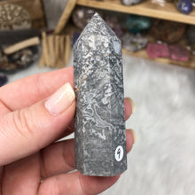 Load image into Gallery viewer, Silver Crazy Lace Agate Tower #09