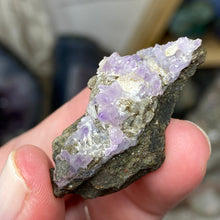 Chargez l'image dans la visionneuse de la galerie, Amethyst Crystals on Sparkling Quartz Chalcedony - India Specimen #06