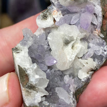 Chargez l'image dans la visionneuse de la galerie, Amethyst Crystals and Chabazite on Sparkling Quartz Chalcedony in Basalt - India Specimen #16