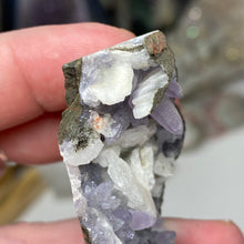 Chargez l'image dans la visionneuse de la galerie, Amethyst Crystals and Chabazite on Sparkling Quartz Chalcedony in Basalt - India Specimen #16