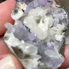 Chargez l'image dans la visionneuse de la galerie, Amethyst Crystals and Chabazite on Sparkling Quartz Chalcedony in Basalt - India Specimen #16