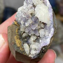 Chargez l'image dans la visionneuse de la galerie, Amethyst Crystals and Chabazite on Sparkling Quartz Chalcedony in Basalt - India Specimen #20