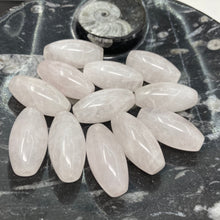 Load image into Gallery viewer, Rose Quartz 30x15mm Large Rice Beads