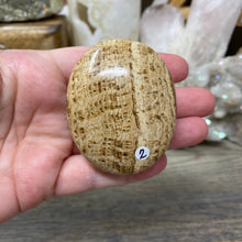Load image into Gallery viewer, Brown Aragonite Pillow Palm Stone #02