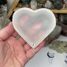 Load and play video in Gallery viewer, Selenite 3.5" Heart Bowl #02