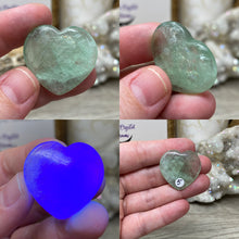 Load image into Gallery viewer, Fluorite 1&quot; Hearts * UV Reactive
