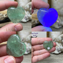 Load image into Gallery viewer, Fluorite 1&quot; Hearts * UV Reactive
