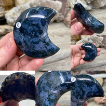 Load image into Gallery viewer, Moss Agate 2.25&quot; Moons
