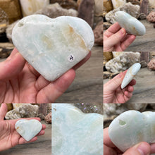 Load image into Gallery viewer, Blue Aragonite Heart Palm Stones
