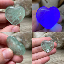 Load image into Gallery viewer, Fluorite 1&quot; Hearts * UV Reactive
