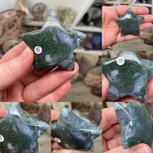 Load image into Gallery viewer, Moss Agate 2&quot; Stars
