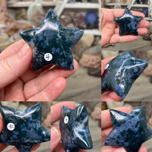 Load image into Gallery viewer, Moss Agate 2&quot; Stars
