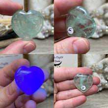 Load image into Gallery viewer, Fluorite 1&quot; Hearts * UV Reactive
