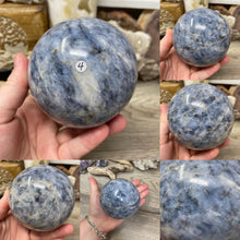 Load image into Gallery viewer, Dumortierite &quot;Blue Quartz&quot; Large Sphere #04 - 3.45&quot; / 87mm
