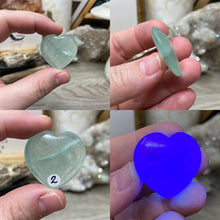 Load image into Gallery viewer, Fluorite 1&quot; Hearts * UV Reactive
