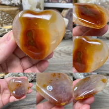 Cargar imagen en el visor de la galería, Carnelian Heart Palm Stone #12
