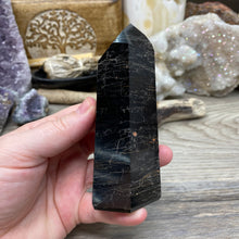 Cargar imagen en el visor de la galería, Black Tourmaline with Hematite and Feldspar Tower #02
