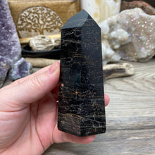 Cargar imagen en el visor de la galería, Black Tourmaline with Hematite and Feldspar Tower #02
