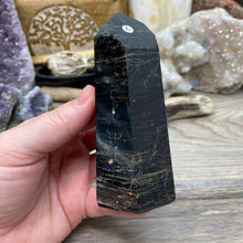 Carica l&#39;immagine nel visualizzatore di Gallery, Black Tourmaline with Hematite and Feldspar Tower #02
