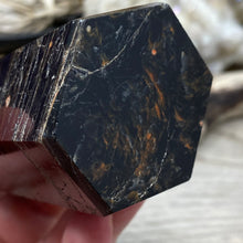 Cargar imagen en el visor de la galería, Black Tourmaline with Hematite and Feldspar Tower #02
