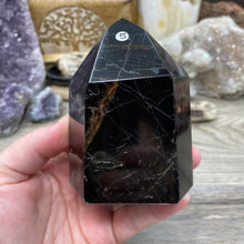 Load image into Gallery viewer, Black Tourmaline with Hematite and Feldspar Tower #05
