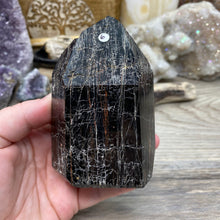 Load image into Gallery viewer, Black Tourmaline with Hematite and Feldspar Tower #06
