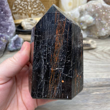 Load image into Gallery viewer, Black Tourmaline with Hematite and Feldspar Tower #06
