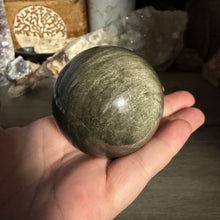 Cargar imagen en el visor de la galería, Gold Sheen Obsidian 54mm Sphere #02
