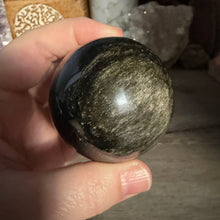 Load image into Gallery viewer, Gold Sheen Obsidian 54mm Sphere #03
