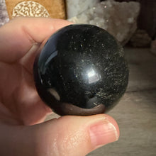 Load image into Gallery viewer, Gold Sheen Obsidian 54mm Sphere #03
