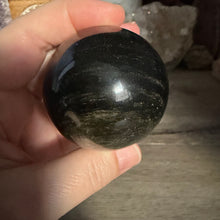 Load image into Gallery viewer, Gold Sheen Obsidian 54mm Sphere #03
