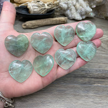 Load image into Gallery viewer, Fluorite 1&quot; Hearts * UV Reactive
