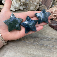 Load image into Gallery viewer, Moss Agate 2&quot; Stars
