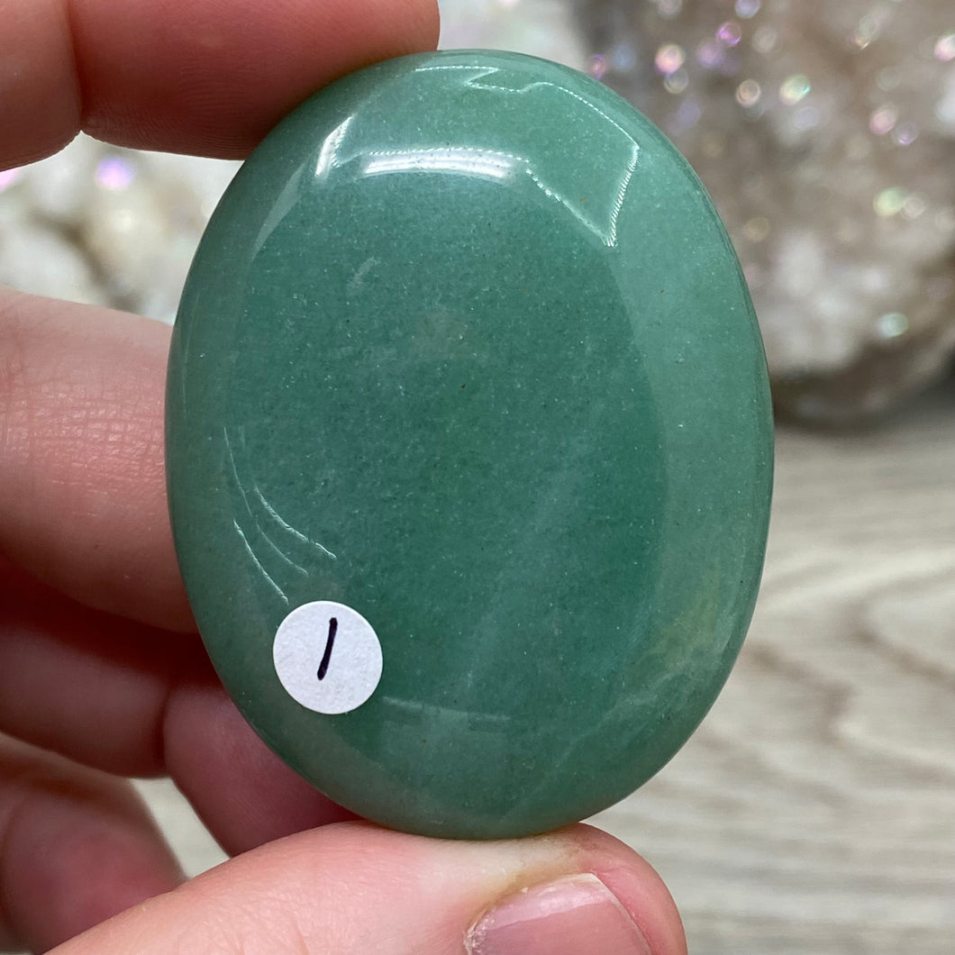 Green Aventurine Pillow Palm Stones