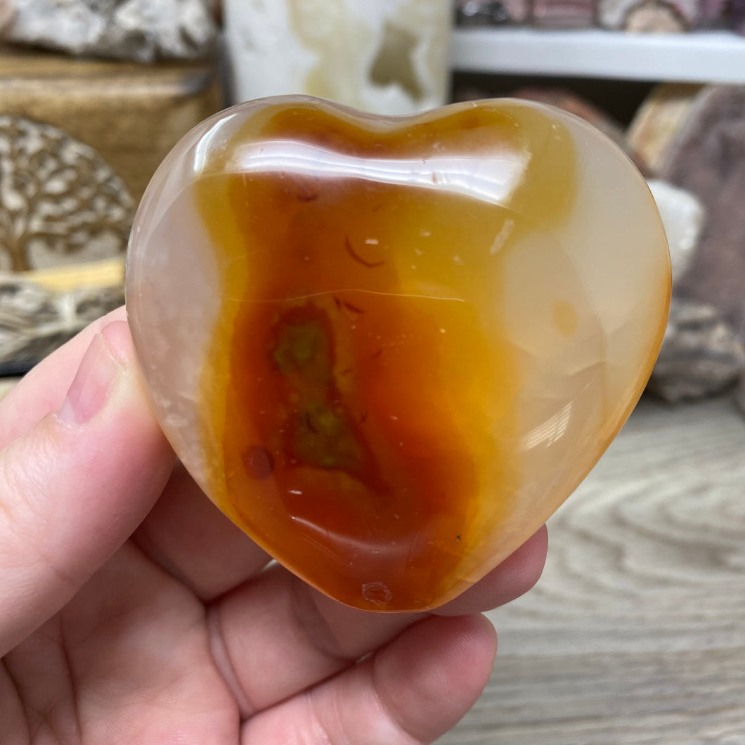 Carnelian Heart Palm Stone #12